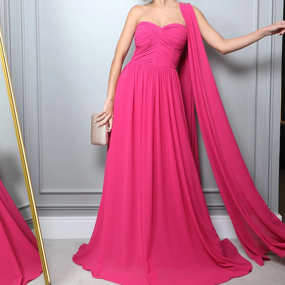 

Prom Gown Watteau Train Floor Length Sweep Train Chiffon Solid Color Ribbon Sleeveless Sweetheart Plus Size Dresses For Occasion