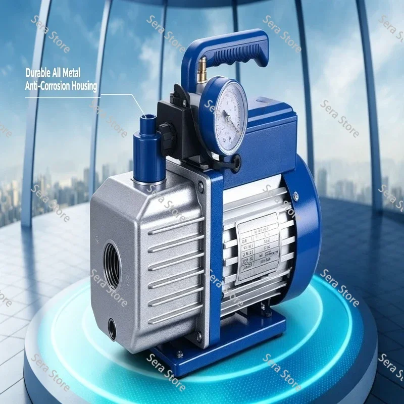 Rotary Vane Vacuum Pump Single Stage 1-6L for Air Conditioner Refrigerator Service Refrigerant Evacuation Pump