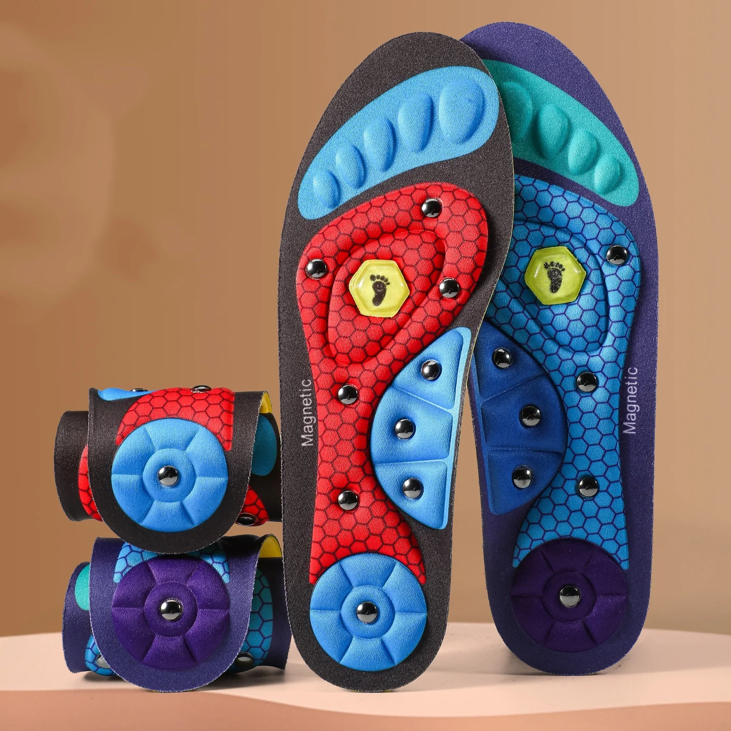Arch Support Insoles For Shoes Magnetic Acupoint Massage Sports Sweat-absorbing Deodorizing Breathable Shock-absorbing Insoles