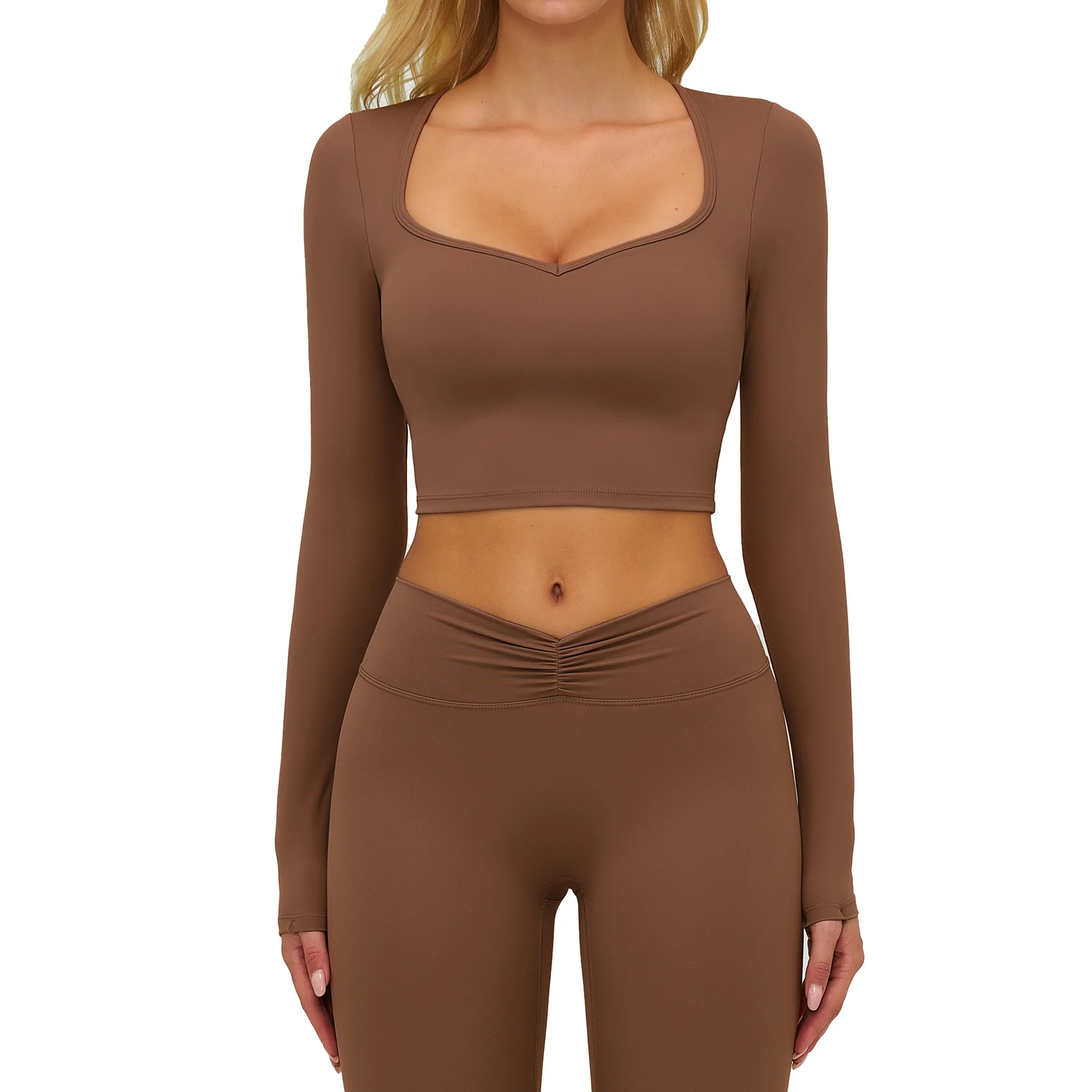 

Maxdutti Shaved Long Sleeved Yoga Clothes, Outdoor Running And Fitness Clothes, Casual Sports Tops For Outdoor Wear
