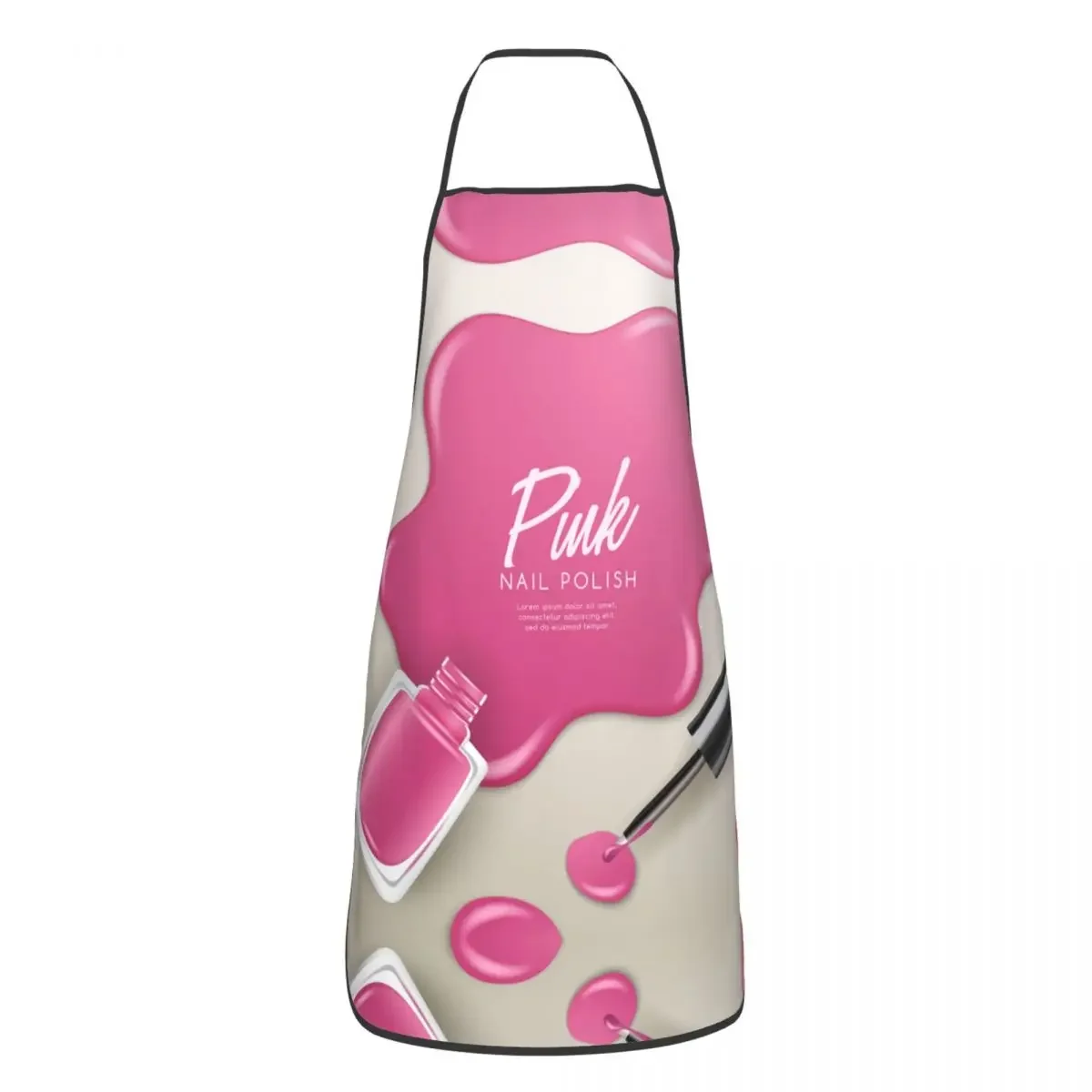 Pink Nail Polish Art Aprons for Men Women Manicure Manicurist Adult Kitchen Chef Bib Tablier Cuisine Cooking Baking Gardening