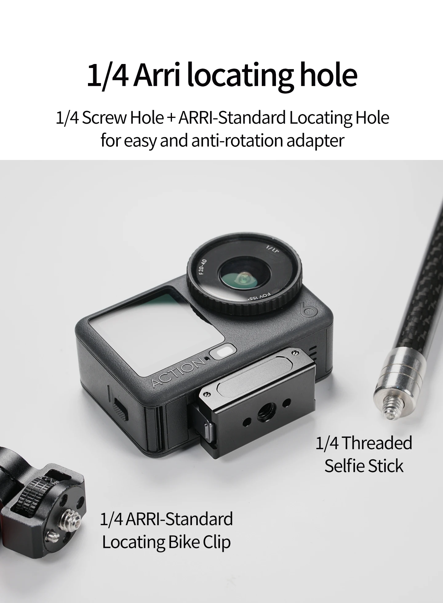 Magnetische Schnellverschluss-Klapphalterung mit zwei Klauen/1-Zoll-Kugelkopfadapterhalterung für DJI Osmo Action 6/Osmo Nano Kamera-Zubehör – Detail 19
