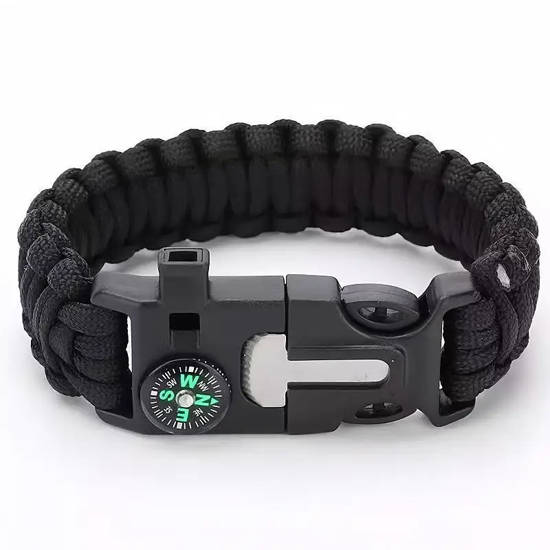 متعددة الوظائف 7 الأساسية سوار Paracord مع البوصلة بقاء حبل للتخييم في الهواء الطلق المشي لمسافات طويلة الإنقاذ في حالات الطوارئ التكتيكية والعتاد #5