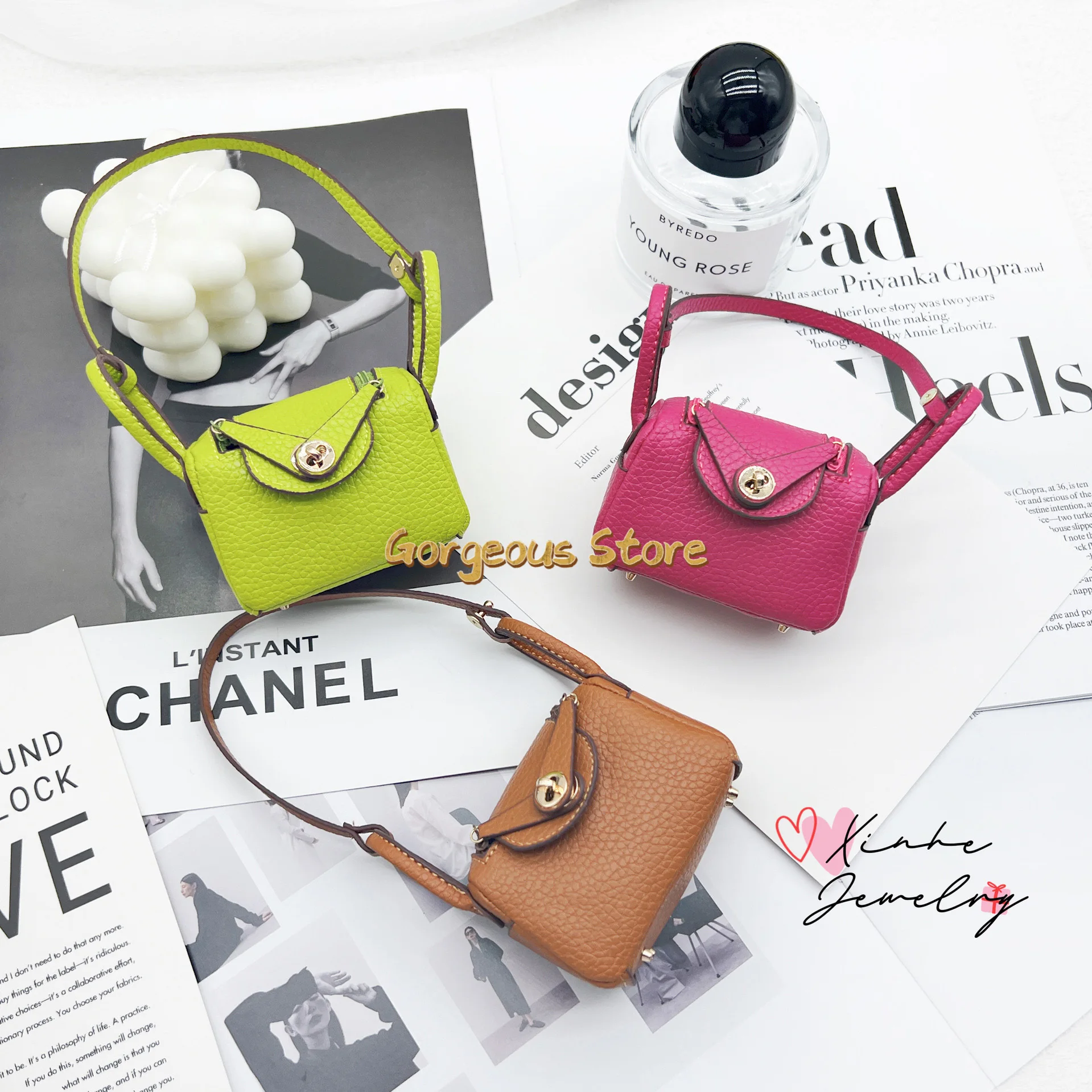 Mini Lyndy Bag Headphone Pendant Key Bag Accessories Car Decorate Keychain Hanging Decoration Cute Toll Cosmetic Bag