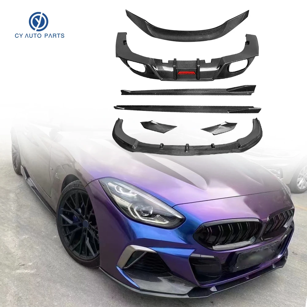 Carbon Fiber Front Bumper Lip Side Skirt Rear Bumper Diffuser Rear Spoiler For BMW Z4 G29 2019- Bodykit