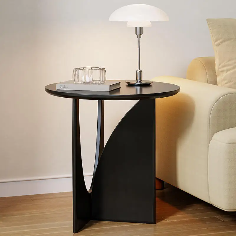 *Nordic Solid Wood Round Coffee Table Eco-friendly, Durable. Versatile for Living Room, Balcony, or Bedroom Use.