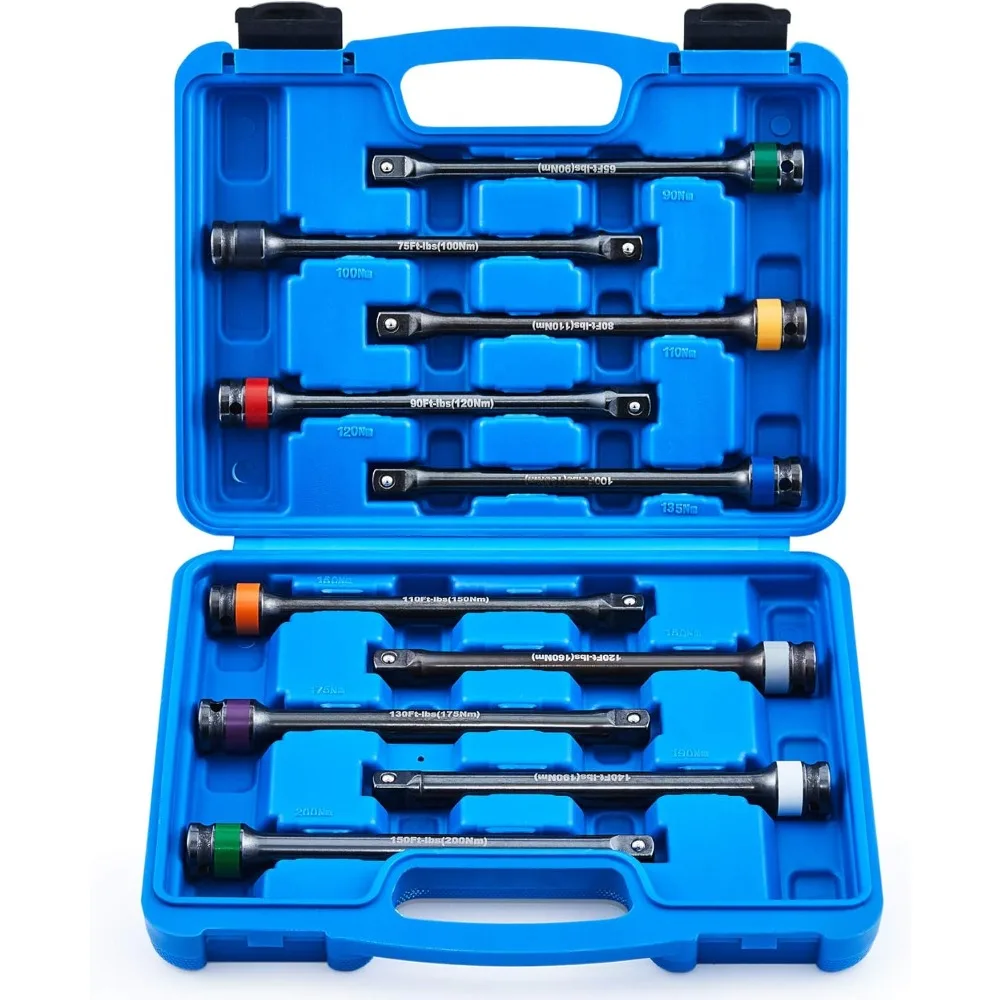 

Удлинитель ограничения крутящего момента привода 1/2 дюйма, 150 фунтов фунта, черный, хромированная сталь