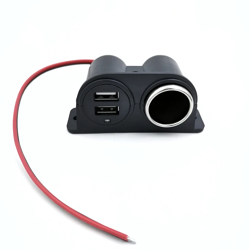 1PCS DC 5V 3.1A Dual USB Car Charger Socket Built-in Cigarette Lighter Multi Plug Adapter Universal Car Camper