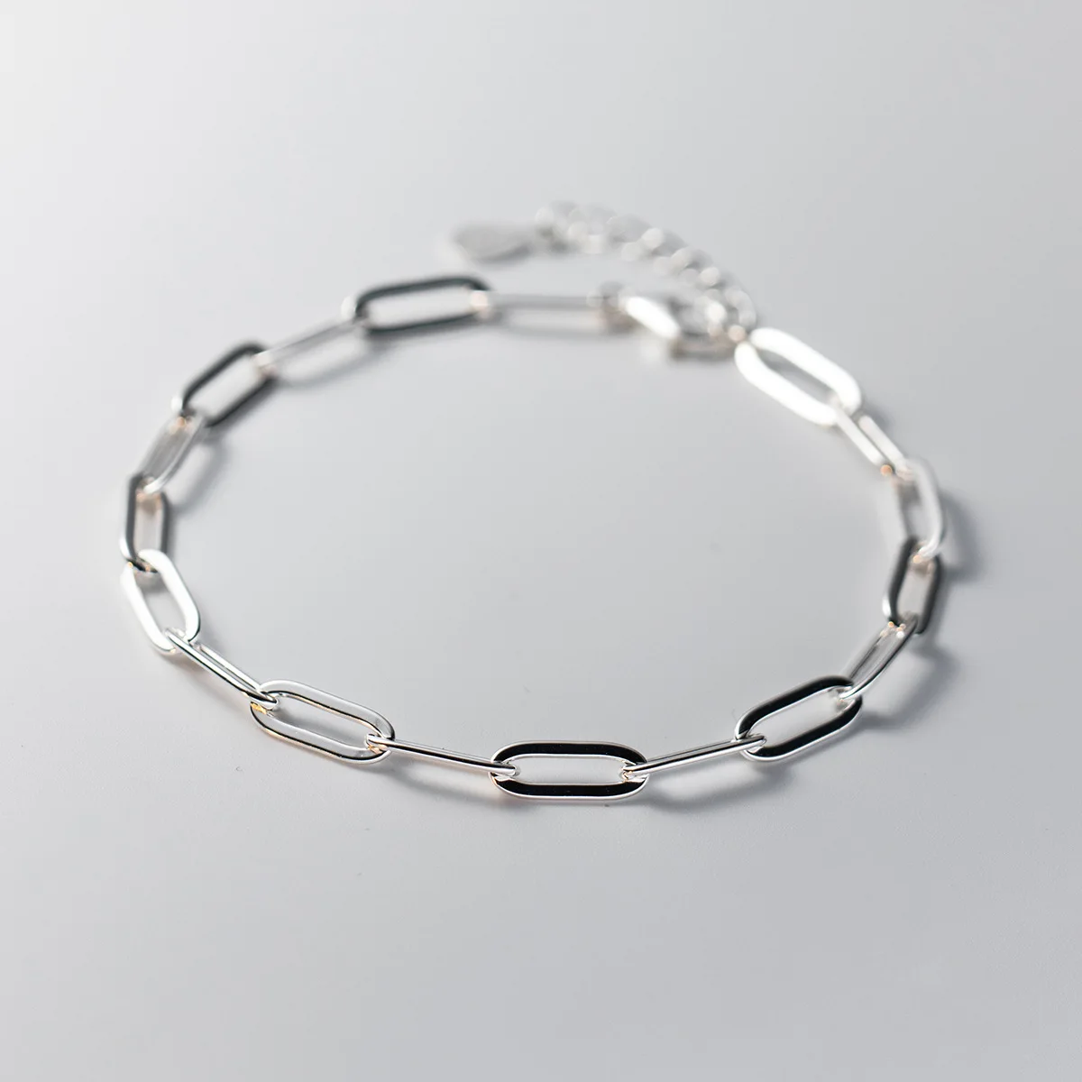 La Monada 16.5 + 2cm prosty łańcuszek bransoletki dla kobiet srebrne 925 Sterling eleganckie owalne 925 srebrne bransoletki damskie