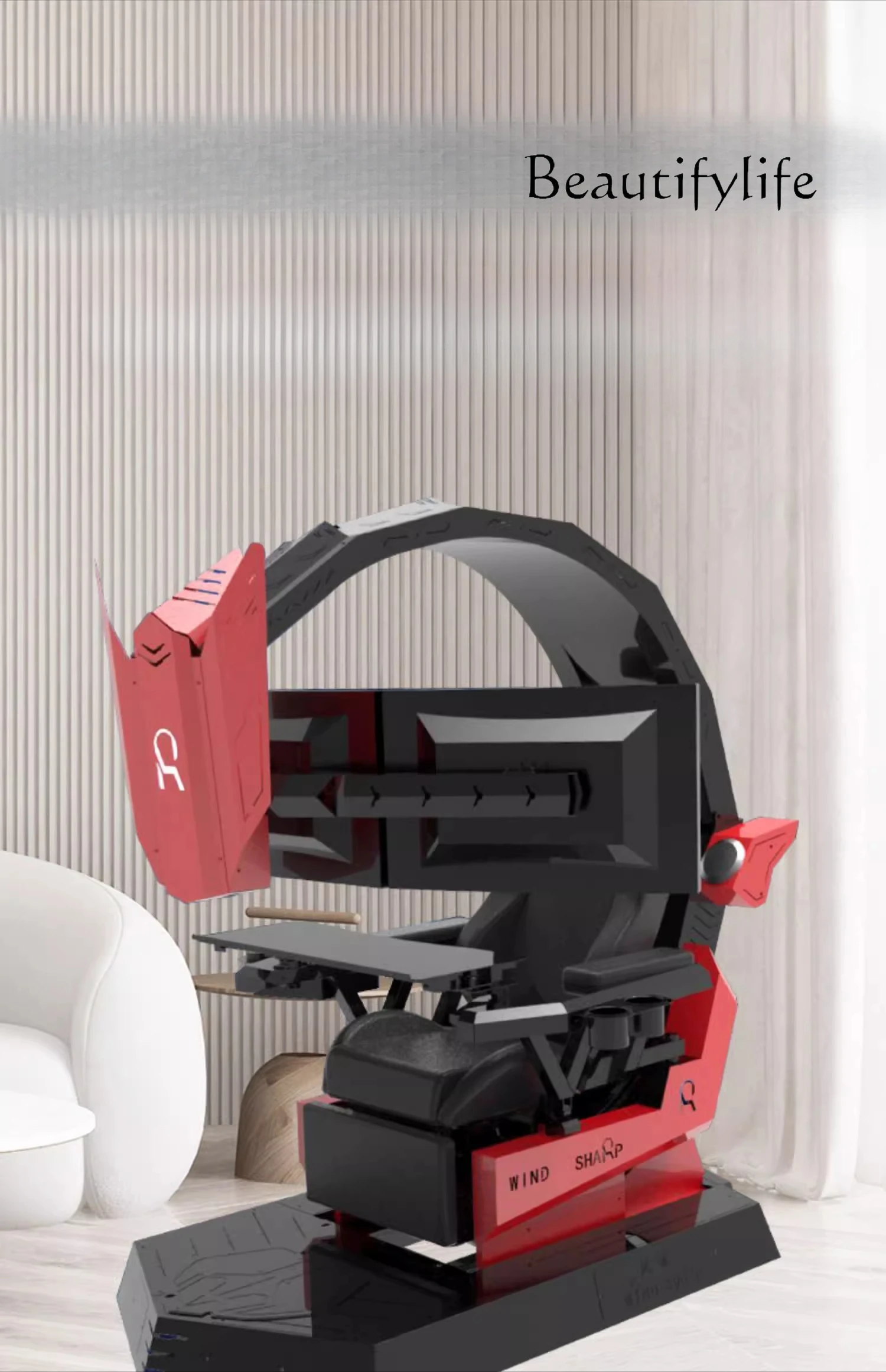 Computer cockpit integrated e-sports table and chairs lazy game recliner computer chair