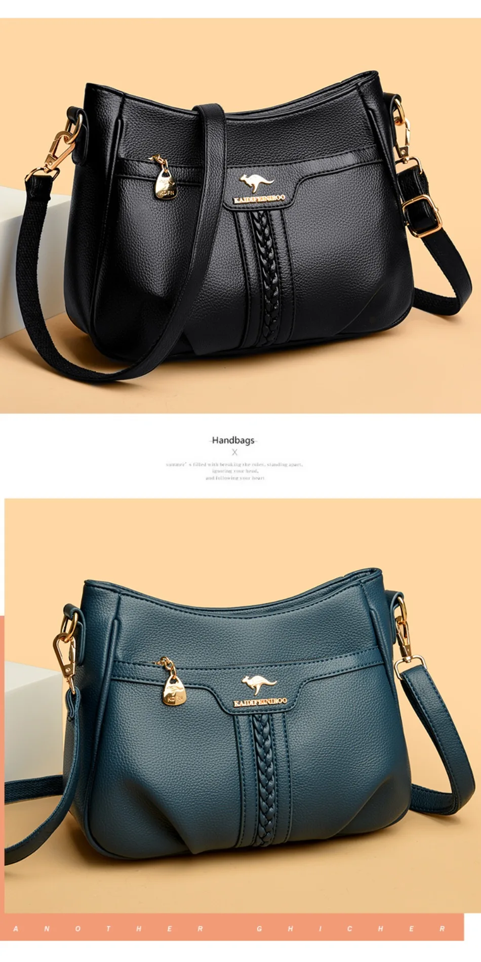 Echte Hohe Qualität Weiches Leder frauen Handtasche Trend Designer Weiblichen Umhängetasche Casual Schulter Messenger Handtaschen 2024 – Detail 4