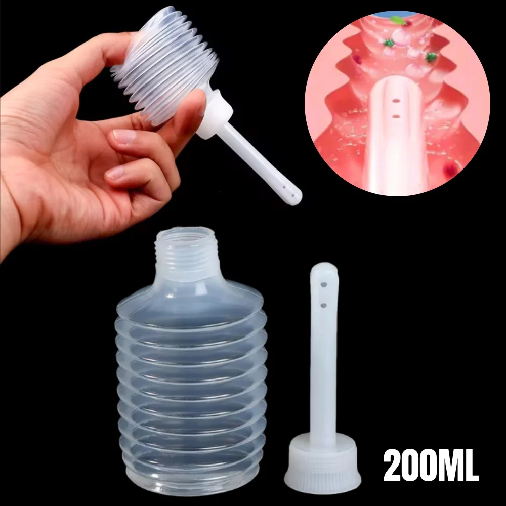 1/2pcs 200ML 8Holes Disposable Vaginal Anal Douche Retractable Wash Cleaning Anus Clean Supplies Female Health Accessories