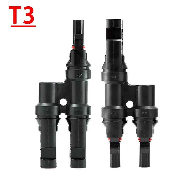 Solar PV Branch Connector T3 Y3 Type Parallel Adapter 1000V Waterproof Photovoltaic Wiring Kit for Solar Panel System Setup