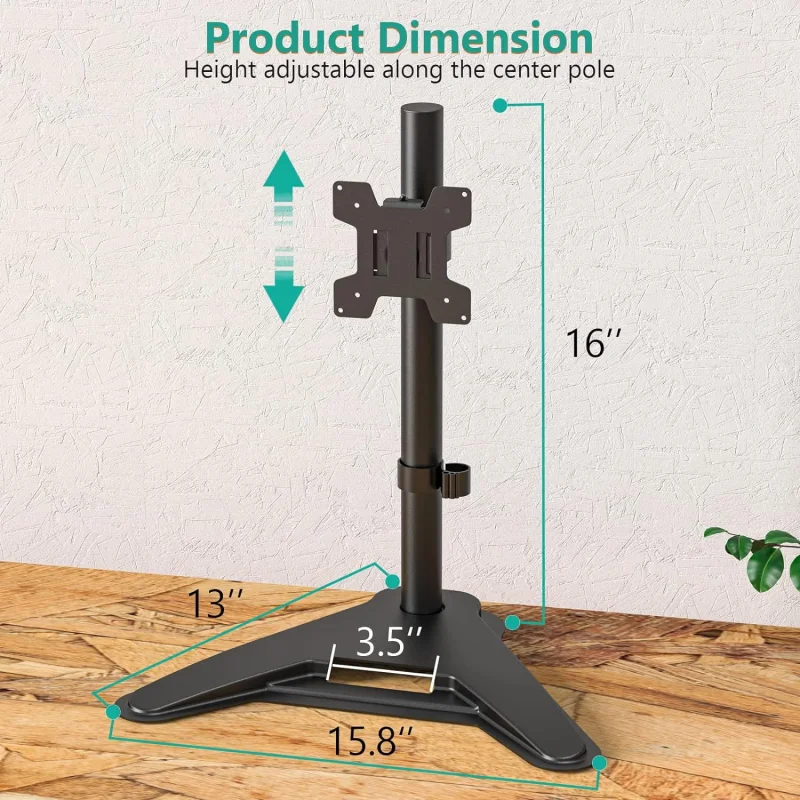 Металлическая подставка для дисплея 13-32 дюйма, универсальная вращающаяся подставка для настольного ПК VESA, базовый кронштейн, регулируемый держатель для монитора, поддержка