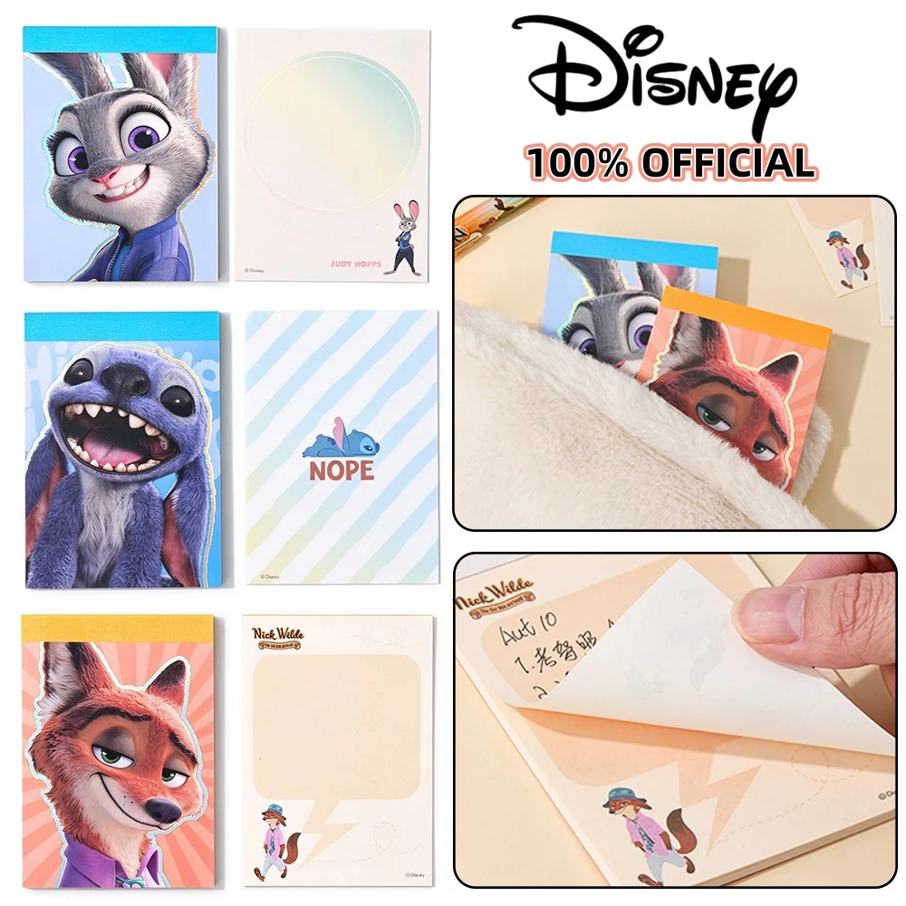 Genuine Disney Zootopia & Stitch Mini Notepads Cute Judy Nick Planner Memo Pads Travel Pocket Diary Cartoon Stationery Gifts