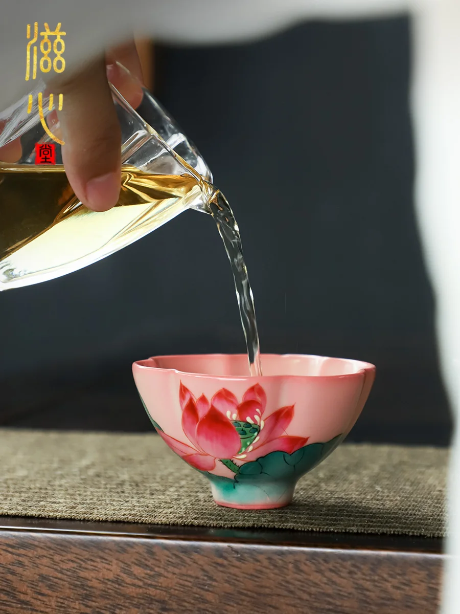 High-End Celadon New Hand Painted Tea Cup Personal Special Ceramic Set Tasting Gift Box