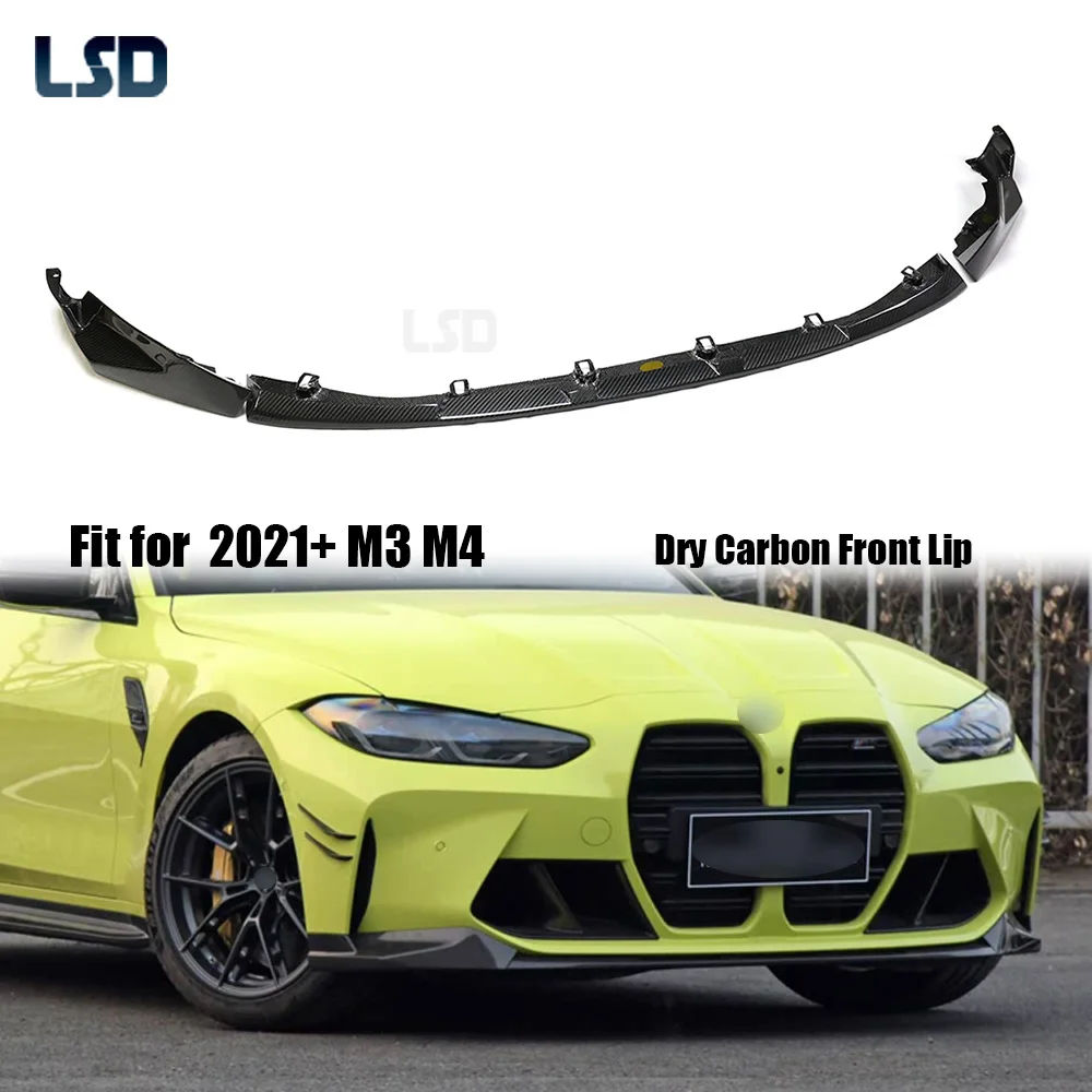 

For BMW 2021+ M3 G80 M4 G82 G83 Full Dry Carbon Fiber MP Style Front Lip Front Bumper Splitter Shovel Duck Lips Body Kit 3 PCS