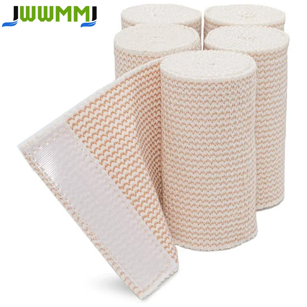1 Rolle Premium Elastische Bandage, Kompressionsbandage mit Selbstverschluss, Unterstützung & Erste Hilfe für Sport