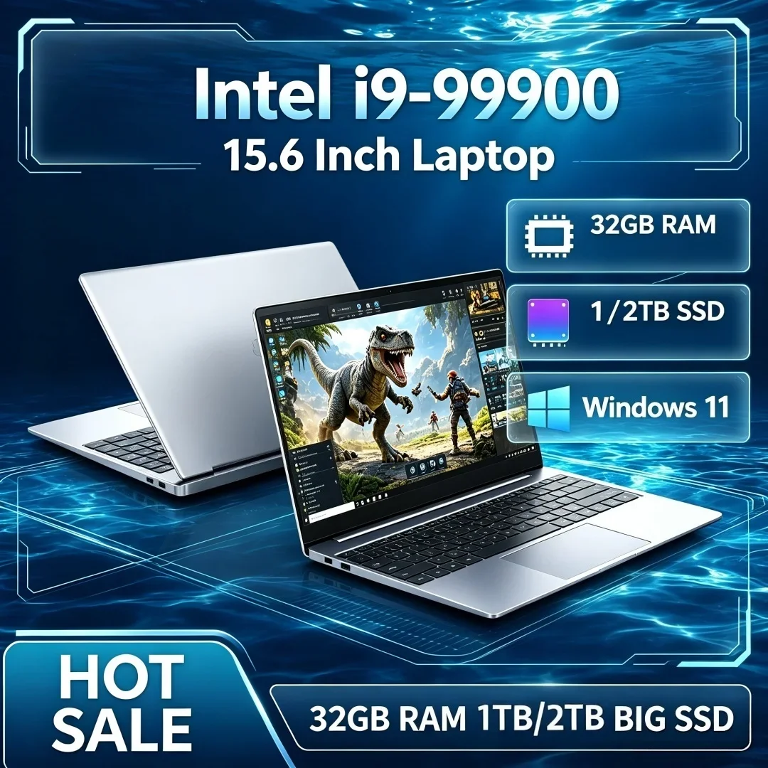 15.6 Inch Ultra-thin Laptop Intel i9-9900 2026 Hot Sale Windows11 1/2TB Large SSD 16GB/32GB RAM