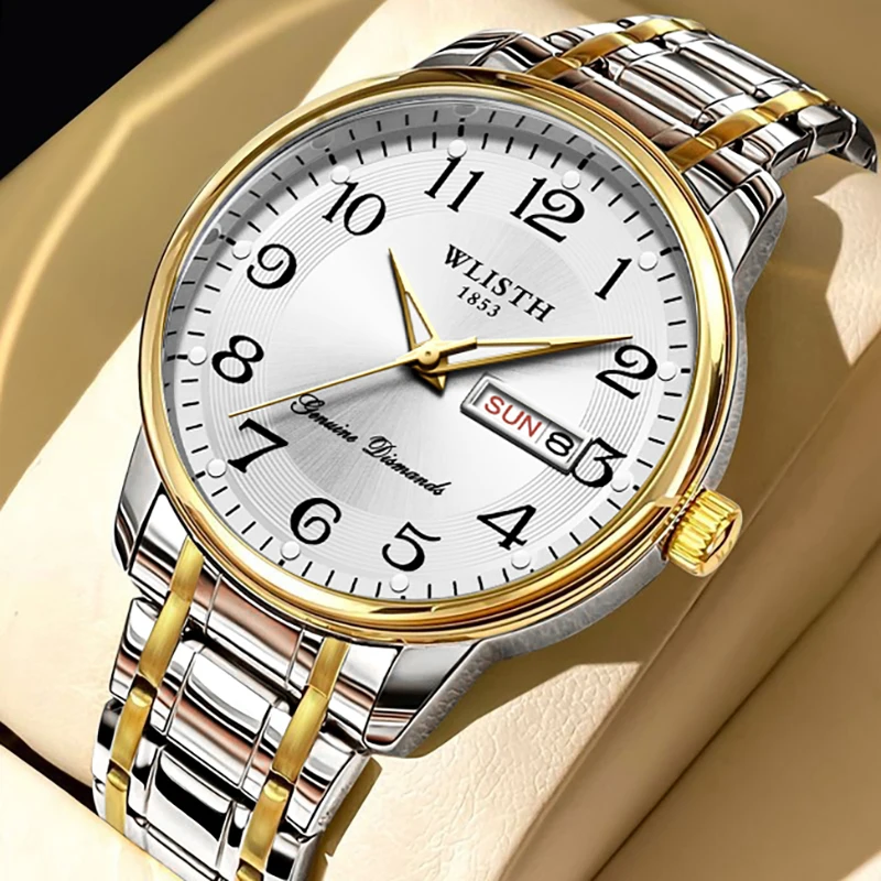 

Роскошные мужские часы, кварцевые часы, цифровые наручные часы, водонепроницаемые часы с календарем, светящиеся часы, модные деловые часы, легкие мужские часы