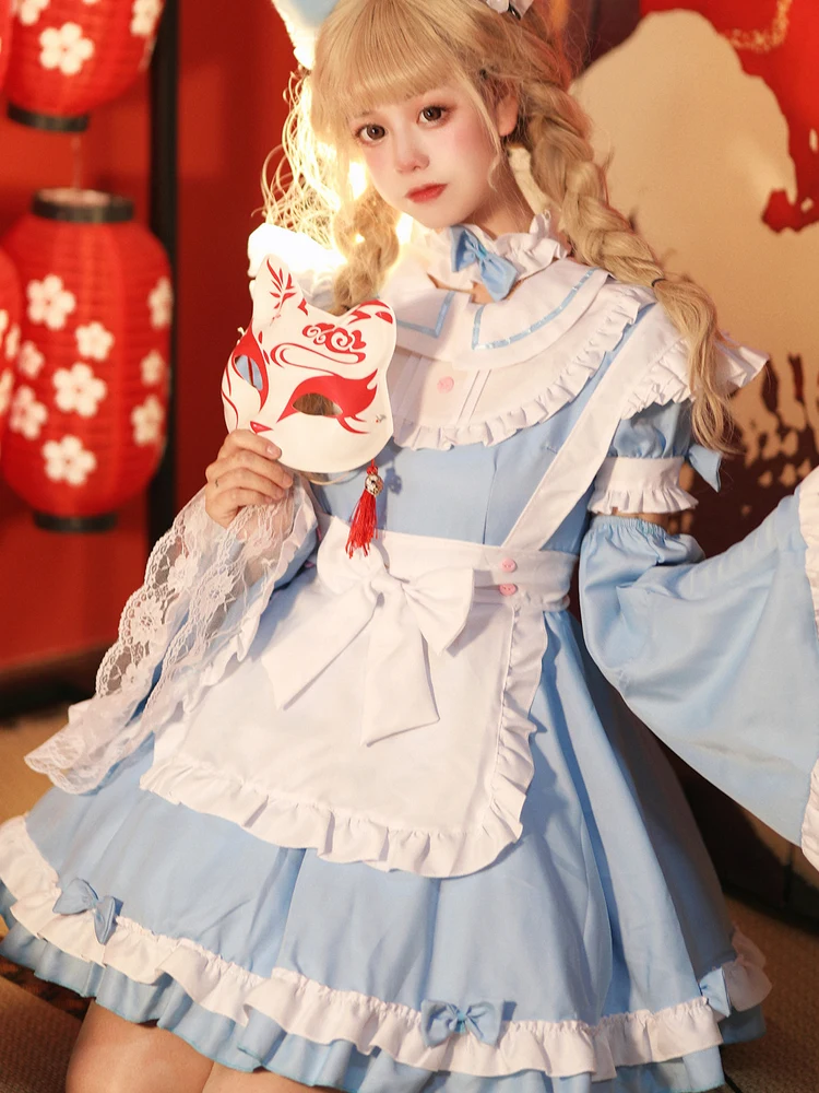 

Лолита большого размера Принц Алиса Хэллоуин Косплей Доктор Горничный костюм Трансвестит Полиэстер Материал Подходит для 8-25...