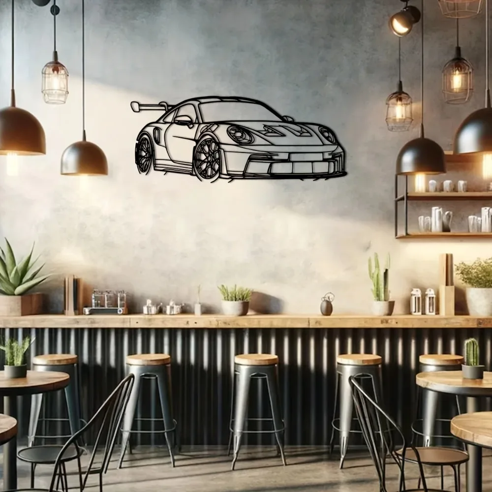 CIFbuy Metal Wall Art Iron Supercar Outline Modern Racing Decor Home Office