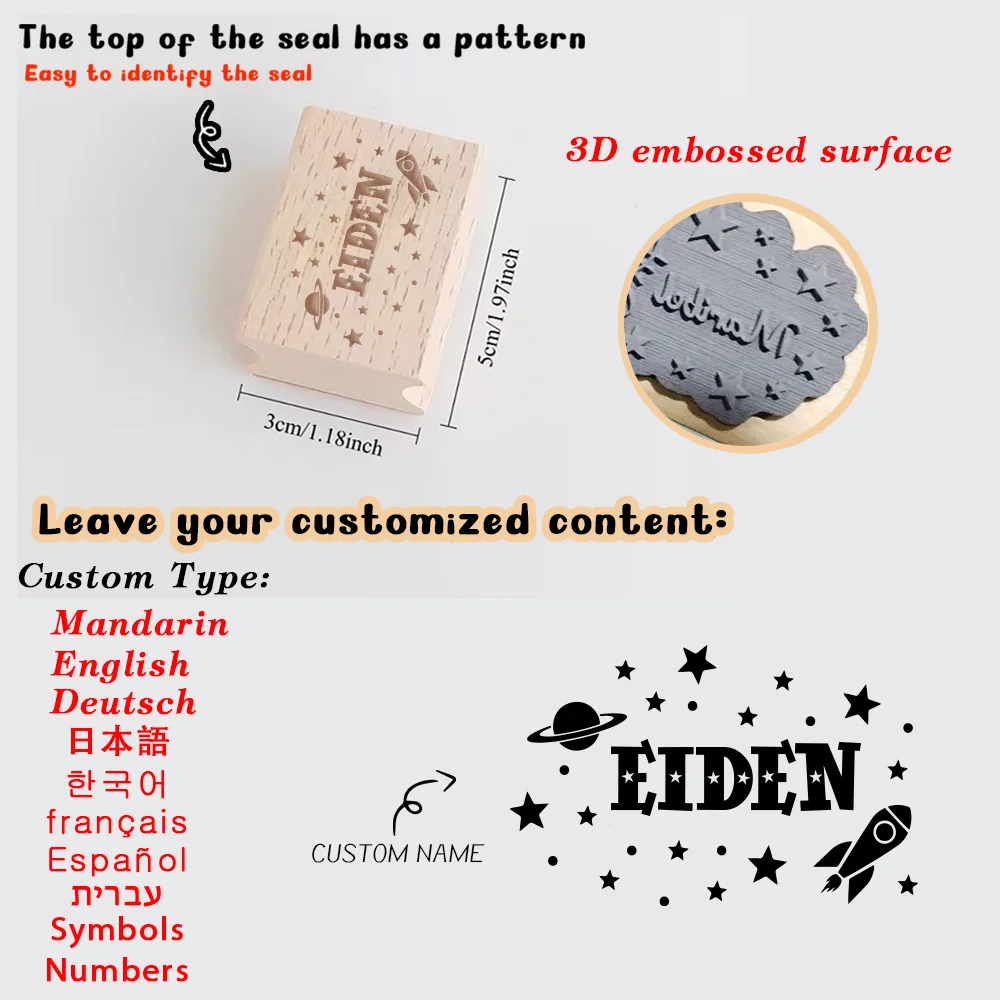 1PC Excellent Customizable Name Wooden Seal For Small Business & Office Use Customizable Name Wooden Seal Provide Convenience fo