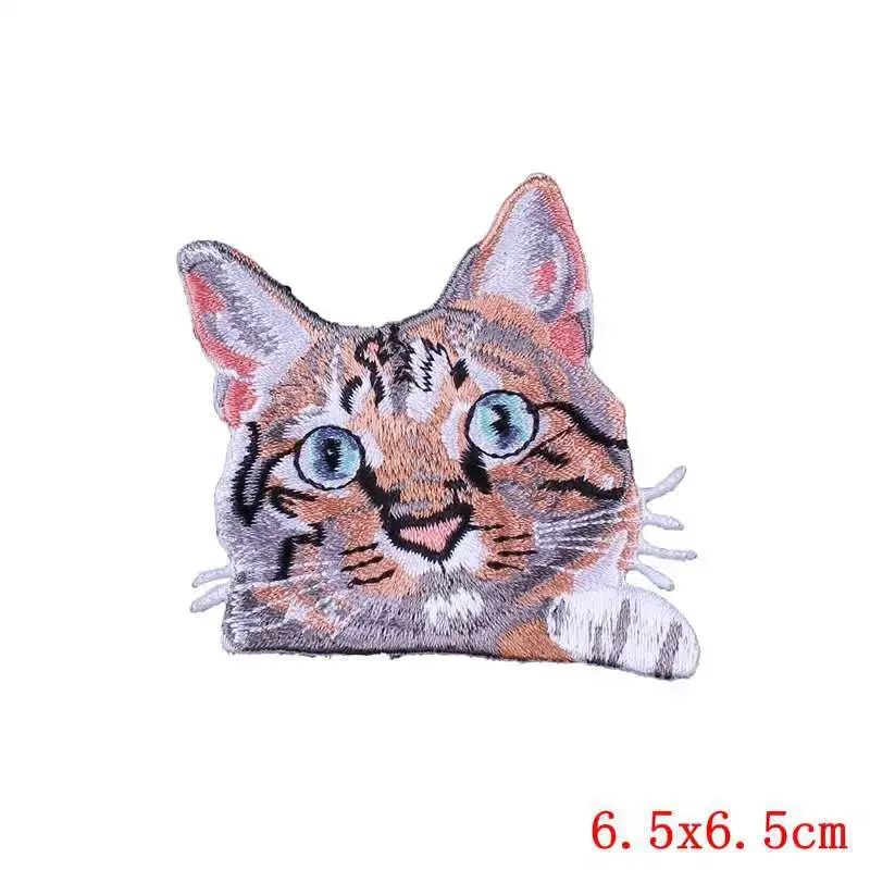 50Pcs Bulk Embroidered Patches for Clothes Pocket Cat Clothing Stickers Sewing Iron On Patch Thermal Adhesive Applique Fusible