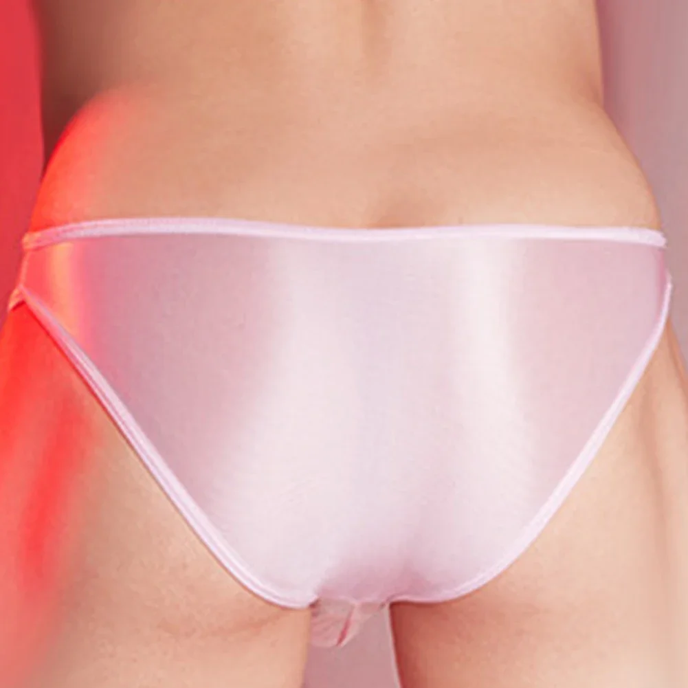 مثير الرجال النفط لامعة سراويل منخفضة الارتفاع الملابس الداخلية الملابس الداخلية المرنة ملخصات الملابس الداخلية