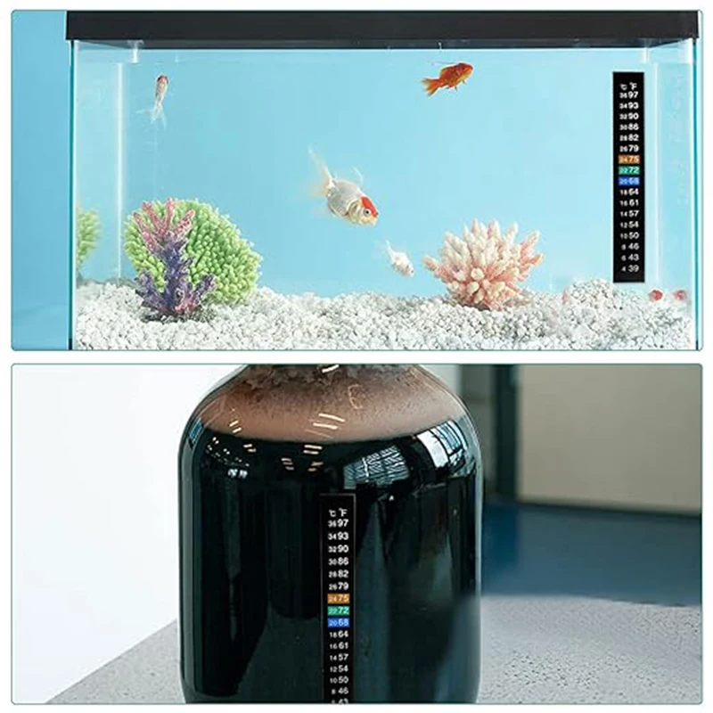 Stick On Thermometer Strip Digital Aquarium Thermometer Sticker for Fish Tank or Ferment 39-97℉（4-36℃)Adhesive Strip Thermometer