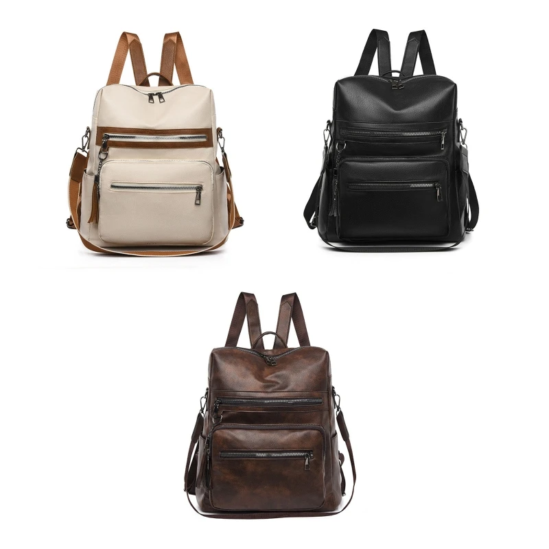 

Backpack Purse for Women Fashion PU Leather School Bag Travel Large Daypack Ladies Shoulder Bags Rucksack 066F