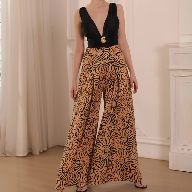 Flaxmaker Deep V-Neck Button One Piece Swimsuit With Cover Up Sexy Women Swimwear Swim Suit Bikinis Bodysuit Bathsuit Beachwear