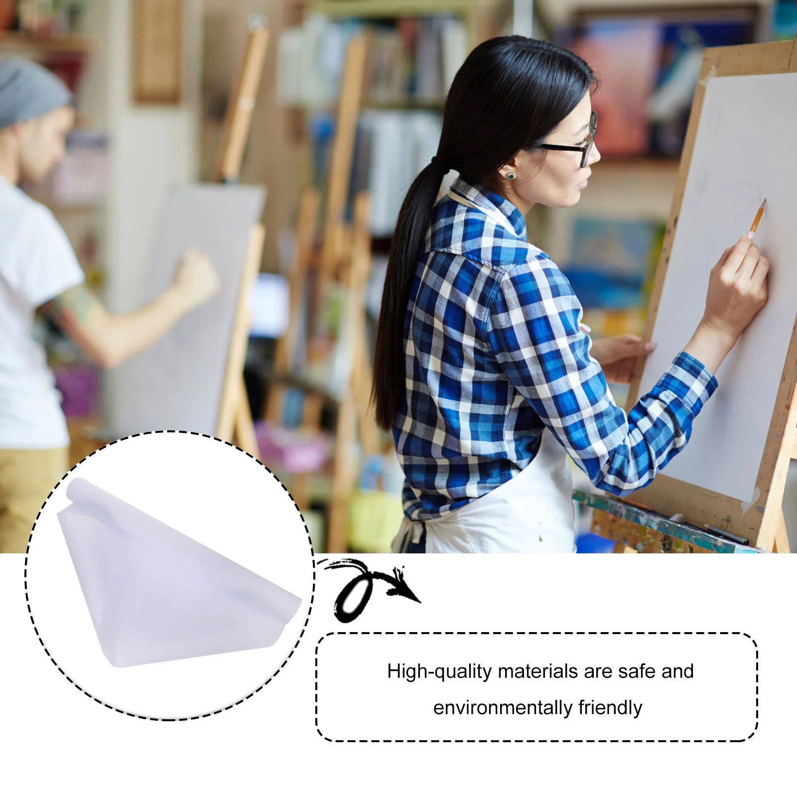 2 Rolls Drawing Toddler Table Top Easel Fade-resistant Vellum White