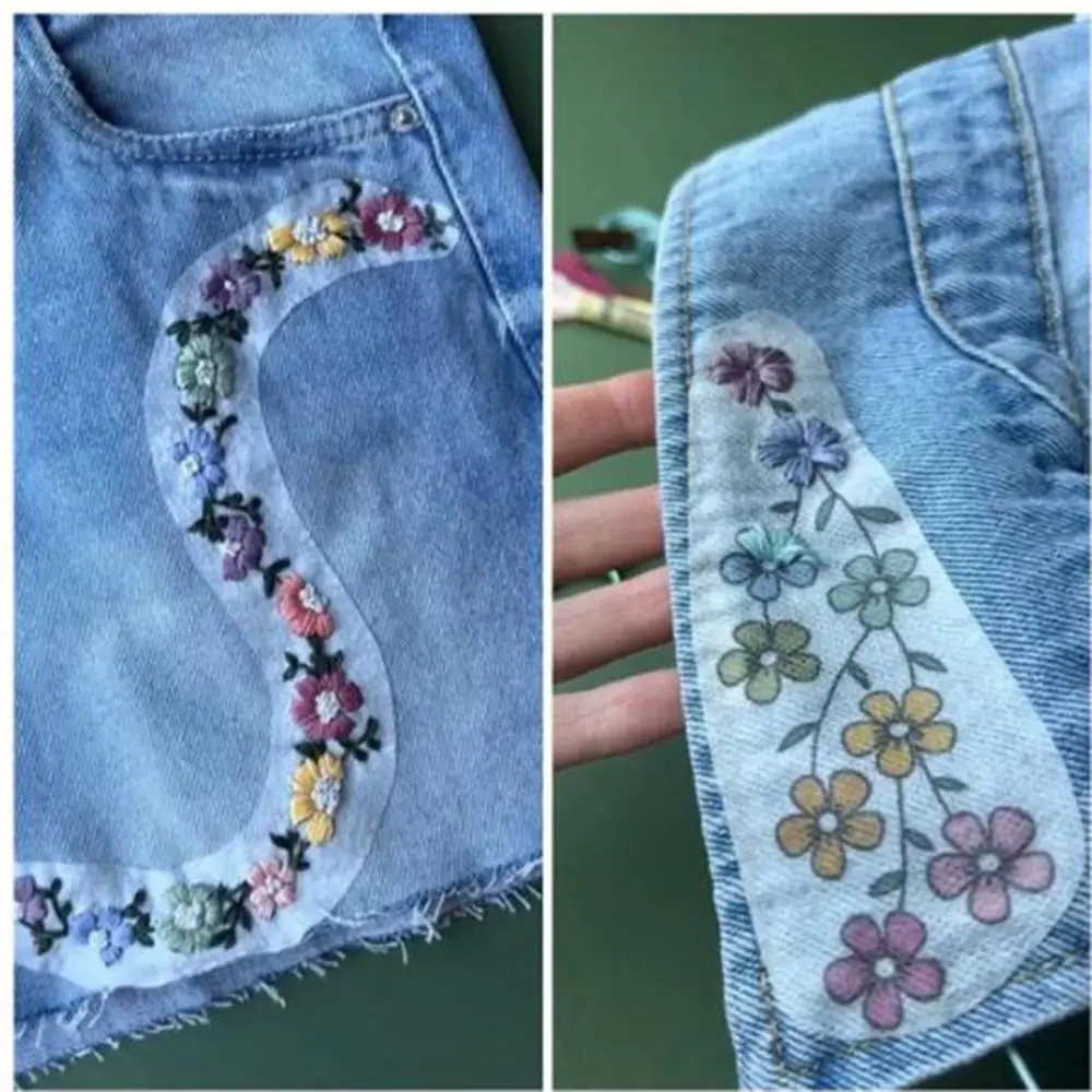 Flowers and Leaf Designs Stitching Embroidery Paper Handmade Embroidery Crafts DIY Embroidery Dissolving Transfer Paper