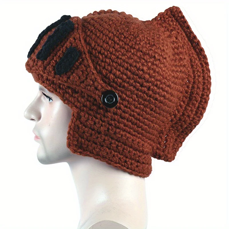 Unique Hand-Knitted Vintage Acrylic Skullies&Beanies with Cozy and Warm Knitted Visor Mask Design for Men Winter Cap,funny Gifts image 5