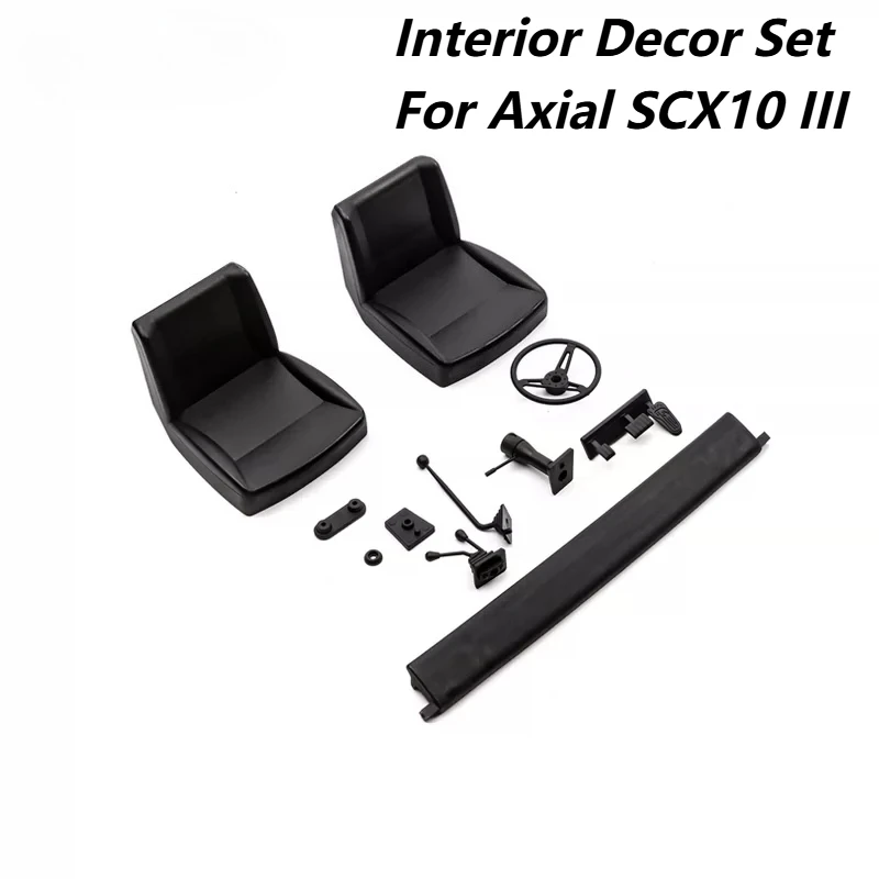 RC Crawler Interior Kit Custom Seat Dashboard Simulation Decor Set For Axial SCX10 III 1/10RC Truck DIY Upgrade Spare Accessory