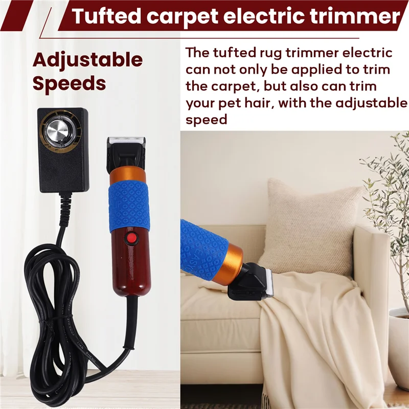 【Flash Sale】Tapijttrimmer Geluidsarm Tapijtsnijder Elektrisch Snelheid Verstelbaar Tapijt Tufting Carver Clippers Tapijtsnijgereedschap EU Plu