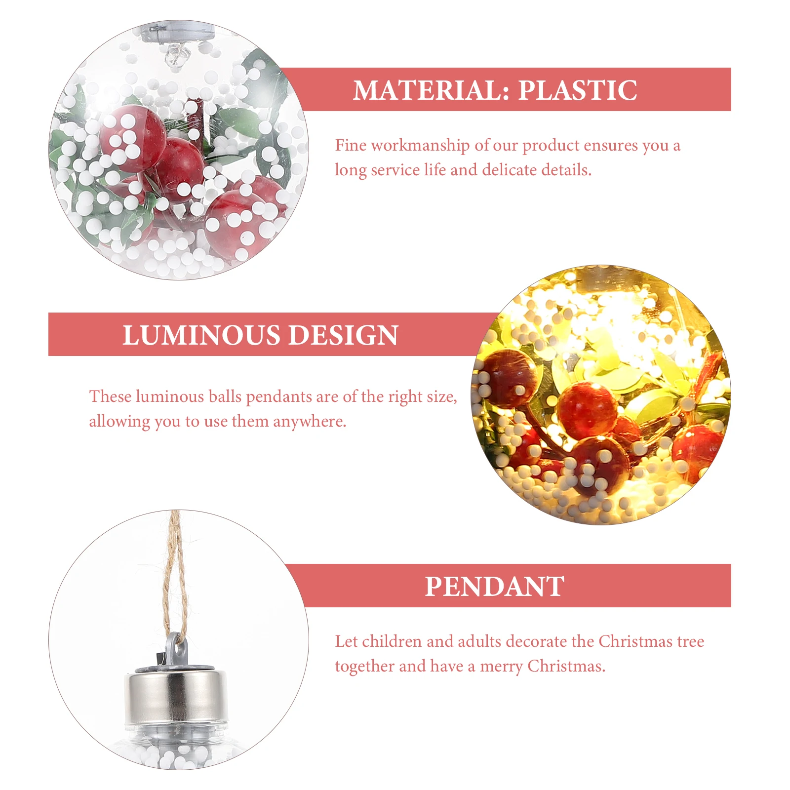 

Glowing Christmas Ball Empty Ornament Tree Balls Decor Decoration Clear Plastic Diy Xmas Ornaments Colorchanging