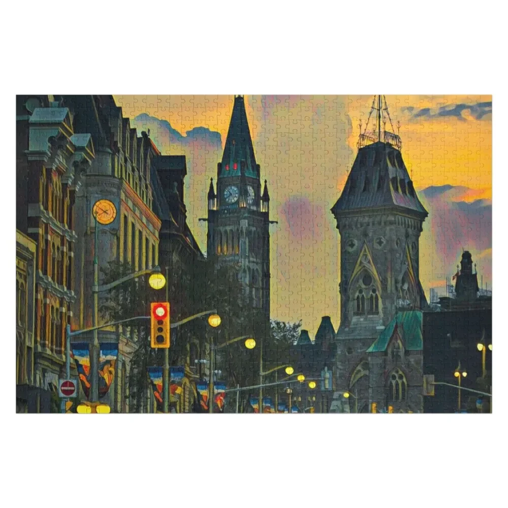 

Ottawa at Night Jigsaw Puzzle Personalized Gift Married Wooden Name Puzzle