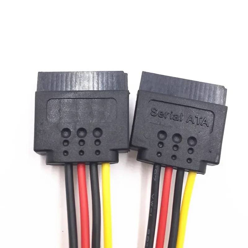 SATA 15 Pin Male To 2 SATA 15 Pin Female 15Pin Power Cable HDD Y Splitter Universal Connector Adapter 1pcs