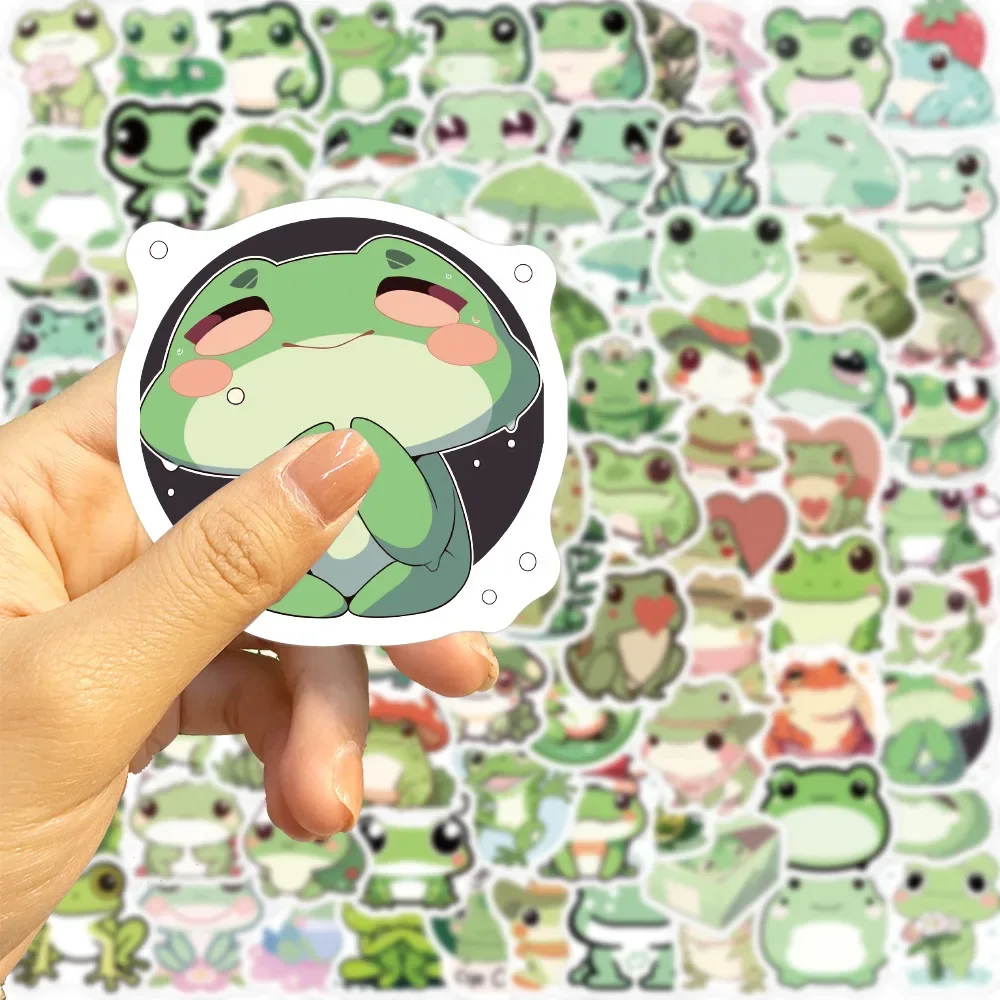 Imagem -03 - Waterproof Cartoon Mini Frog Graffiti Adesivo Decorativo Bagagem Copo Laptop Telefone Skate Guitarra Crianças Adesivos 10 Pcs 50 Pcs 100 Pcs