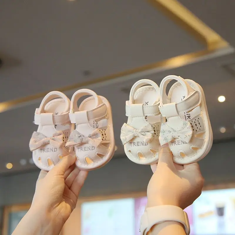 Baby Sweet Sandals Cute Bows Versatile Kids Princess Sandals Non-slip Soft 2026 Summer New Toddler Walking Shoes Non-slip