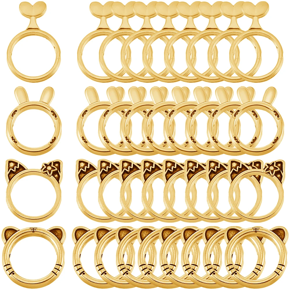

80Pcs 4 Styles Alloy Bead Frame Mixed Shapes Golden 15~20.5x13~15x2.5~3.5mm Hole: 1.5~1.6mm 20pcs/style