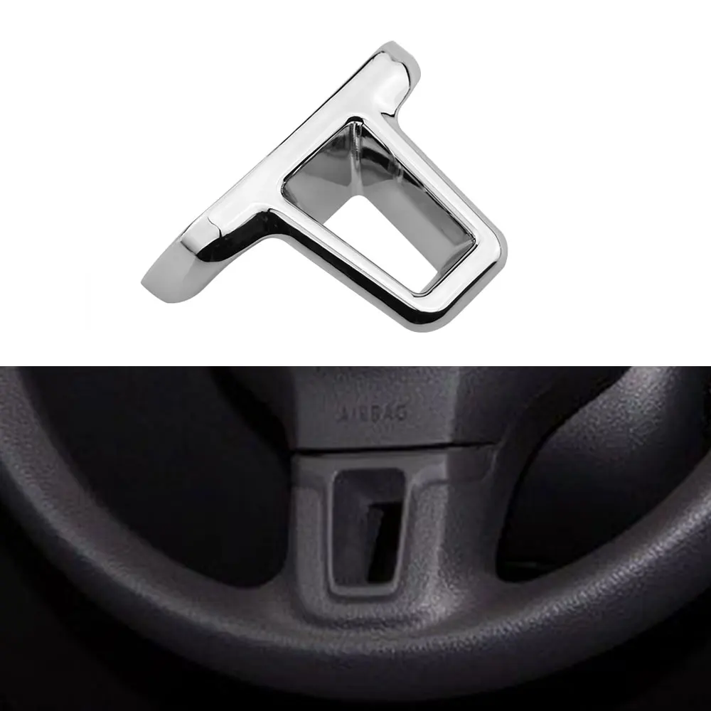 For Volkswagen VW Golf 6 MK6 Polo Jetta MK5 2011 2012 2013 Polo Bora Steering Wheel Chrome Trim Sequins ABS Chrome Cover Sticker