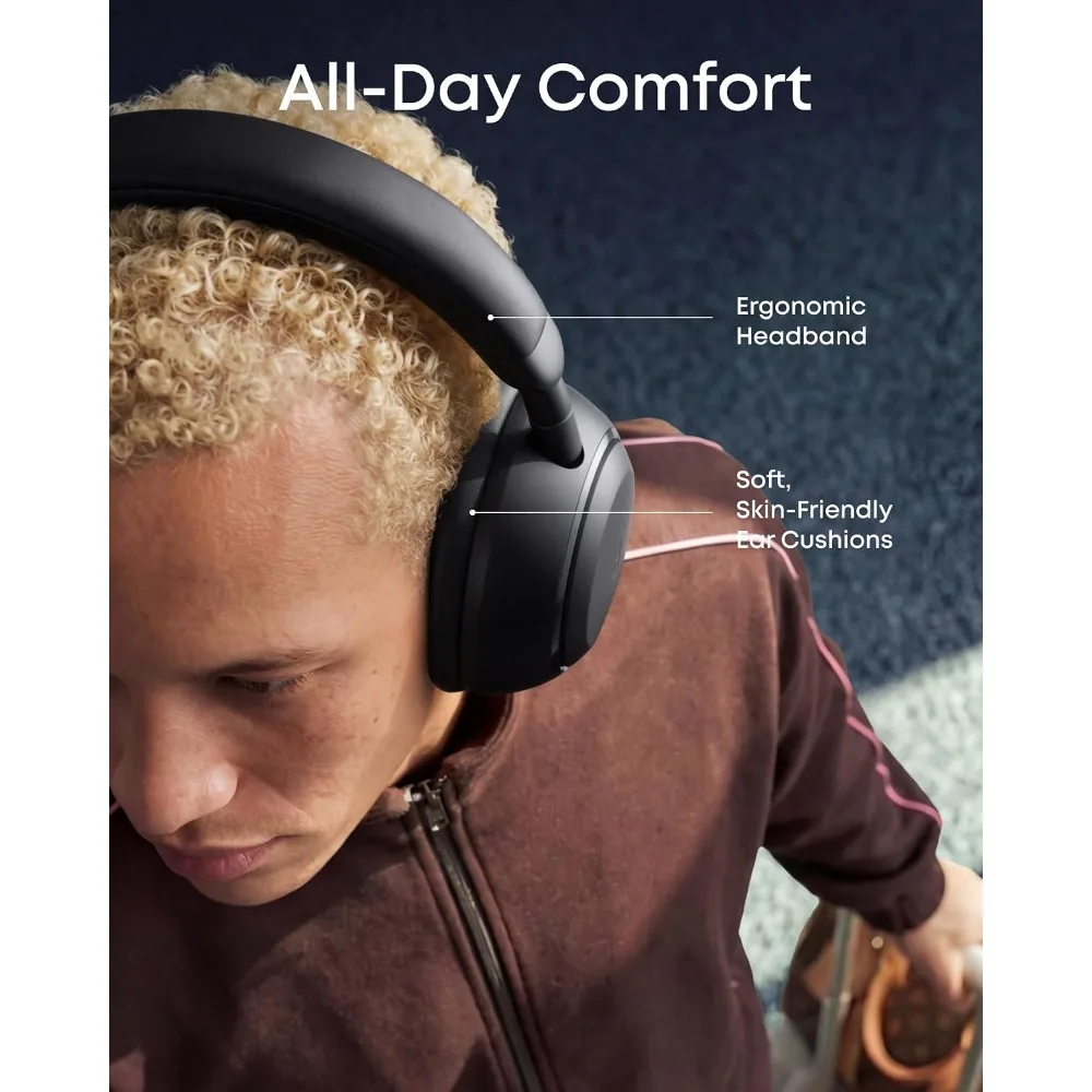 Bluetooth 6.1 Over-Ear Headphones with ANC, 50H Battery, Hi-Res Audio, Dual Connection, Fast Charging view 4