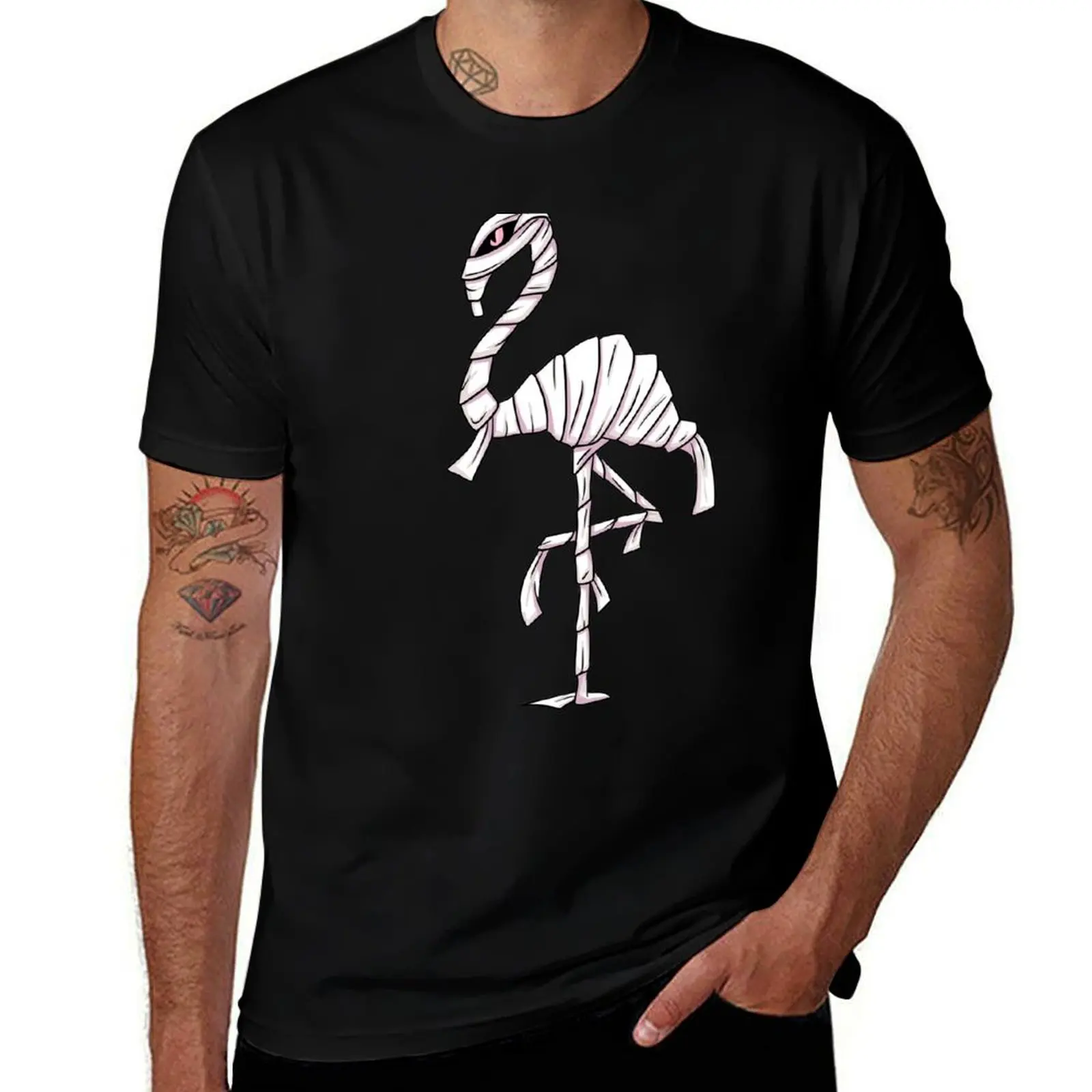 Flamingo Mummy Gothic Halloween T-Shirt graphic tee shirt customs design your own mens t shirts pack