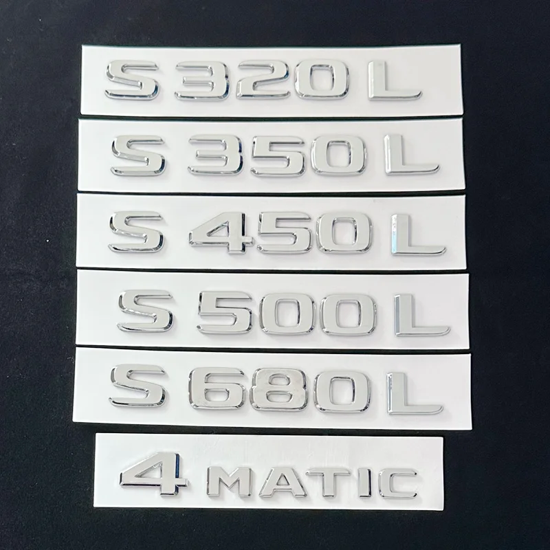 

For Mercedes Benz S Class S320 S400 S450 S500 S600 W220 W221 W222 Number Letter Logo Rear Trunk Badge Sticker Accessories