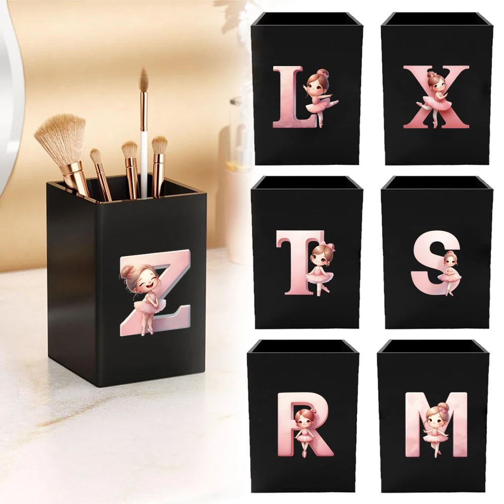 

Tationery Desk Organizer Girls And Boys Large Capacity Pencil Case Ballerina Girl Initial Name 26 Letters Pattern