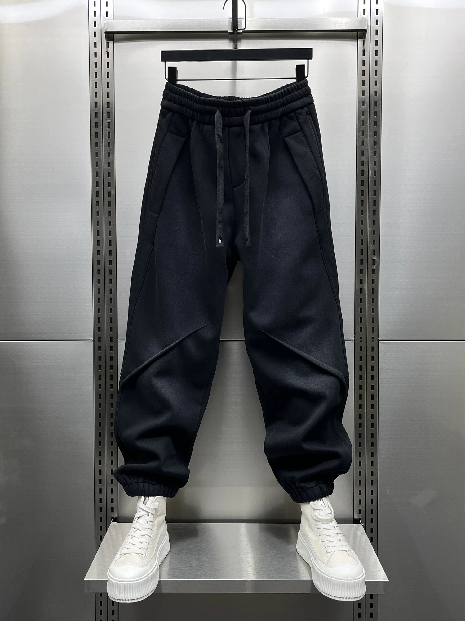 

Men's Fce Lined Thi Sweatpants Loose Comfortable Lazy Sle Color Blo Harajuku Loose Elastic Waist Long Trousers