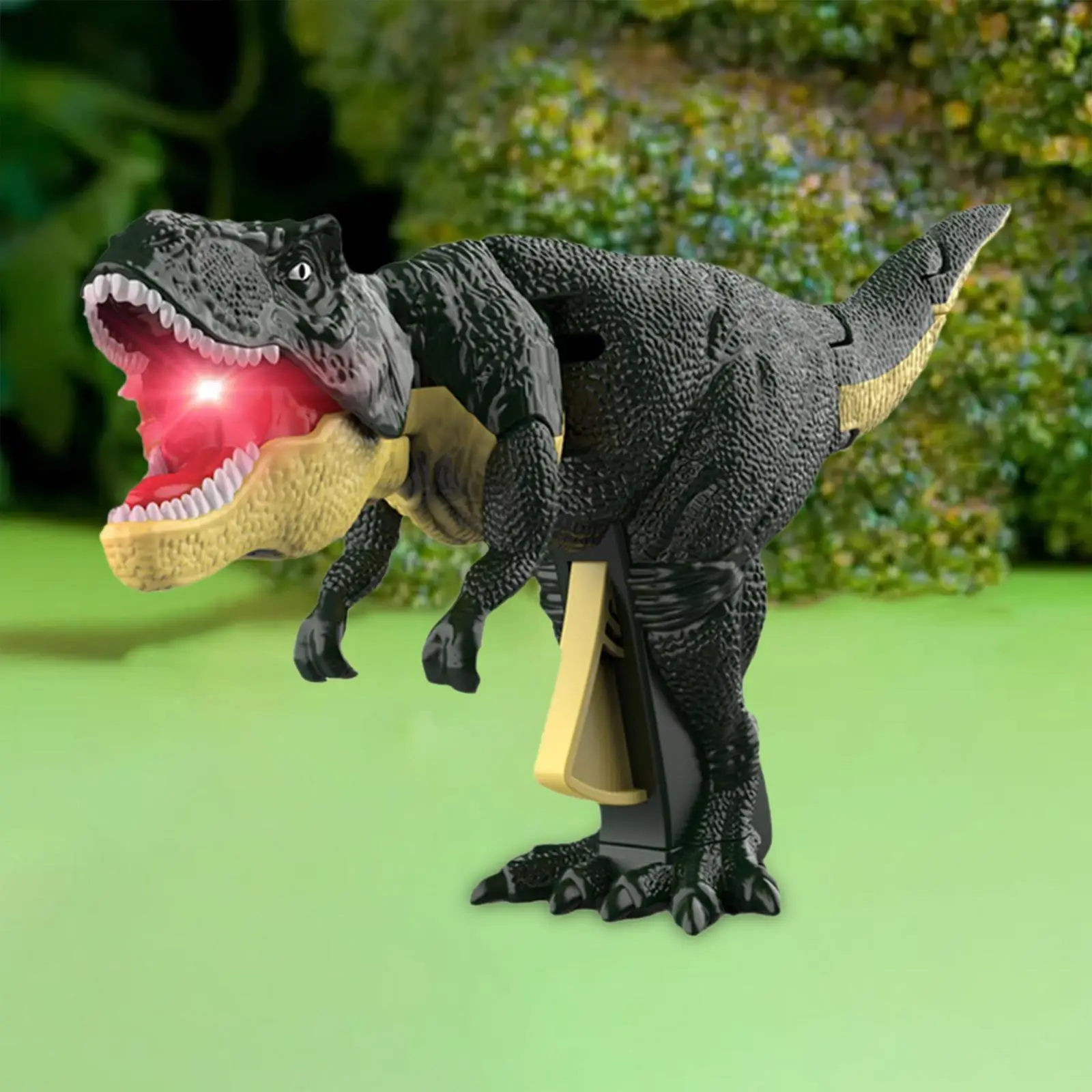 Figura interactiva de simulación telescópica de juguete de dinosaurio mordedor de dedo para